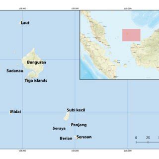 Map of Natuna Islands, which covers all the islands that have been ...