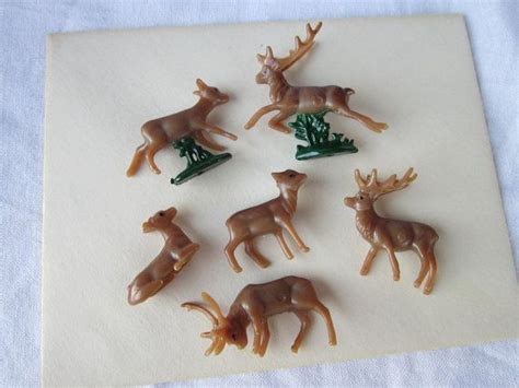 6 Miniature Plastic Deer Miniatures Etsy Plastic Deer Miniatures