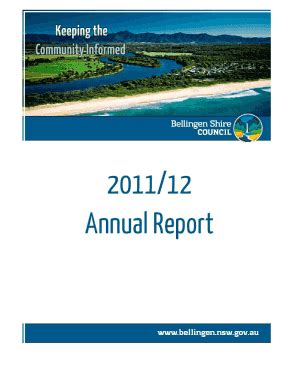 Fillable Online Bellingen Nsw Gov Annual Report 2011 12 Bellingen