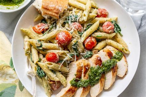 Pesto Chicken Pasta Saving Room For Dessert