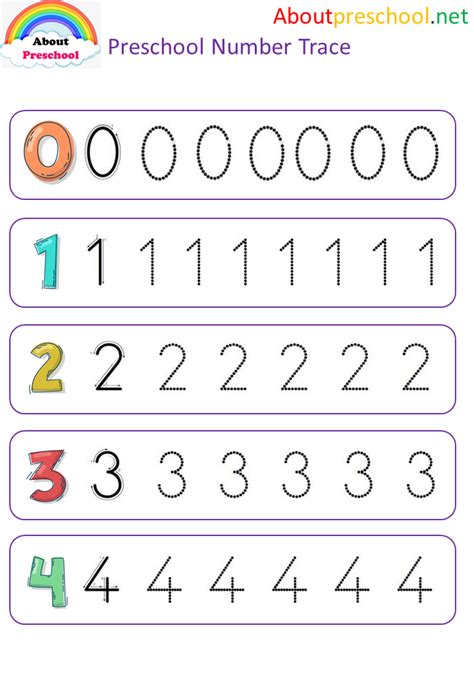 Number Tracing For Preschool Images And Photos Finder