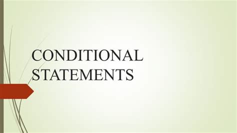 Conditional Statements Ppt