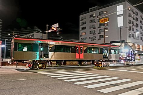 5500形5507編成4両廃車陸送 4号車の5号車寄り