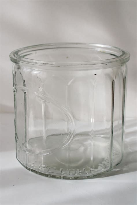 Vintage Glass Humidor Jar Heavy Paneled Glass Canister General Store