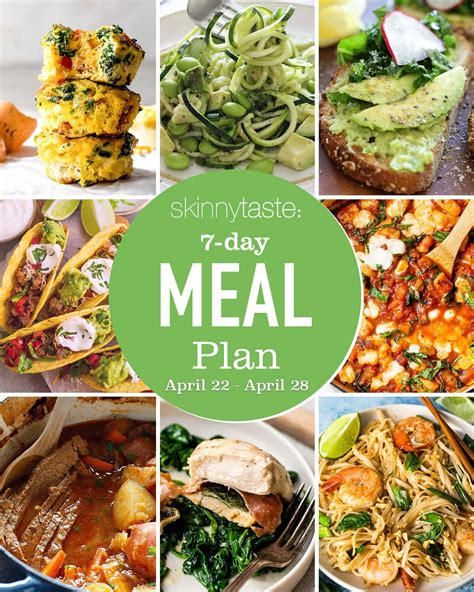 Free 7 Day Healthy Meal Plan April 22 28 Health Fitness Design