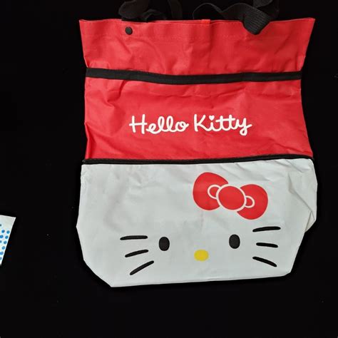 Hello Kitty 凱蒂貓 多功能折疊式提袋手拉車 折疊式提袋 手推車 手拉車 購物菜車 折疊式拖輪包夾娃娃機商品 蝦皮購物