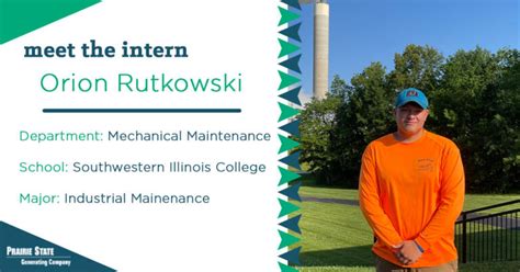 Meet The Intern Orion Rutkowski Prairie State Energy Campus