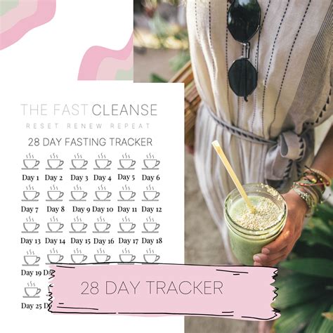 28 Day Fasting Tracker Etsy