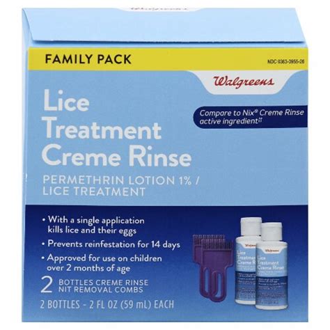 Walgreens Lice Treatment Creme Rinse 2 Ct 2 Fl Oz Kroger