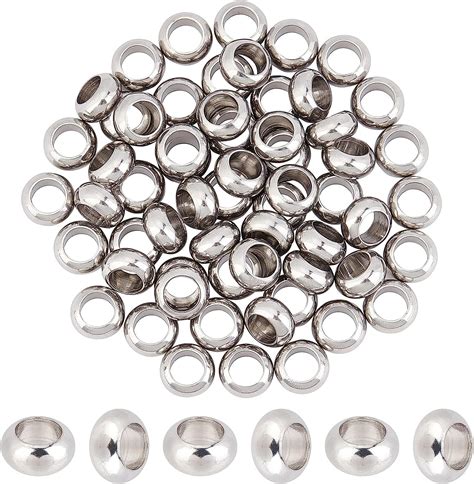 Amazon UNICRAFTALE 60pcs Rondelle Spacer Beads Stainless Steel