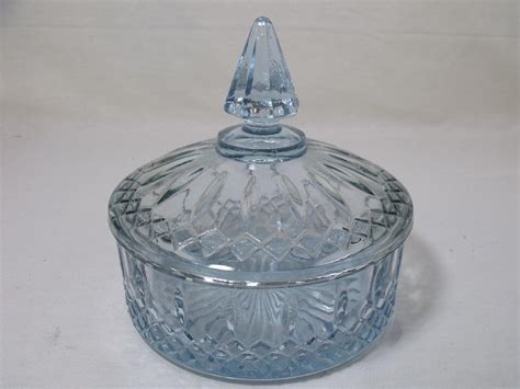 Vintage Blue Indiana Glass Princess Round Candy Dish Wlid Indiana