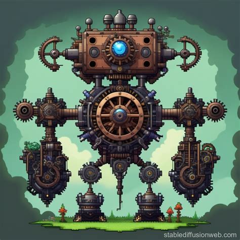 Giant Terraria Puzzle Boss Mechanical Structure Stable Diffusion 在线