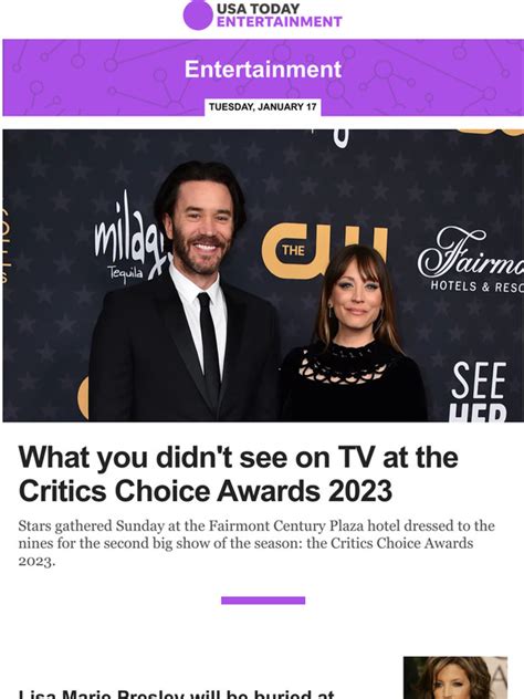 USA TODAY: Entertainment: What you didn't see on TV at the Critics ...