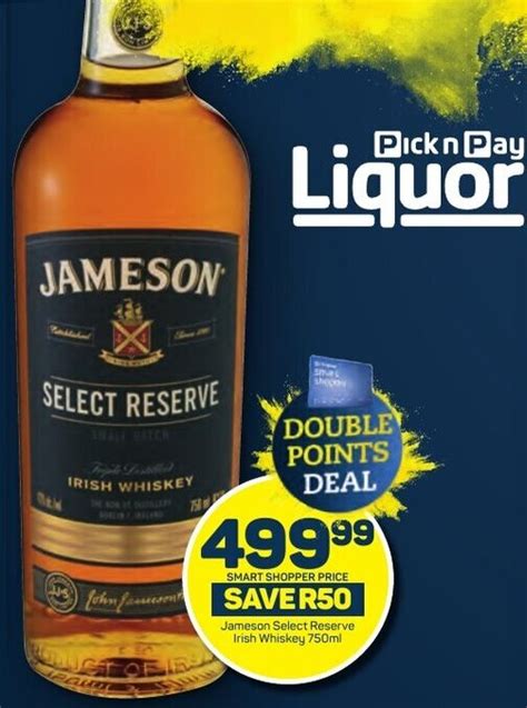 Jameson Select Reserve Irish Whiskey Ml Offer At Pick N Pay