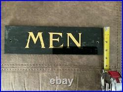 Vintage Original Antique Glass Sign MEN Rest Room locker room bathroom ...