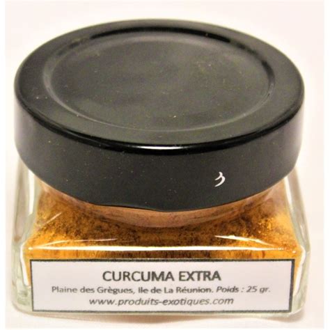 Curcuma Extra de la Réunion safran jaune pot en verre 25 gr