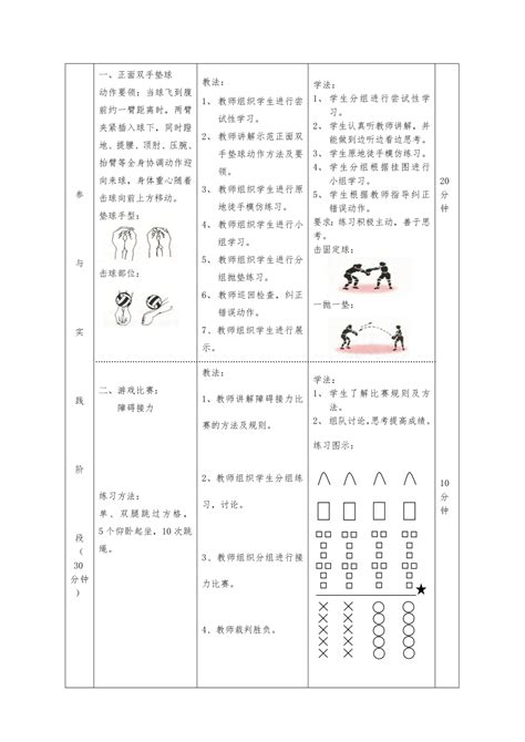 排球：正面双手垫球教案教学设计下载5页其他教案果子办公