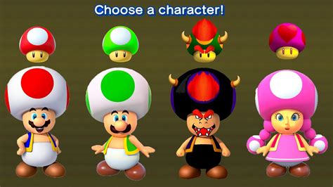 All X Mario Characters As Toads In New Super Mario Bros Wii Youtube