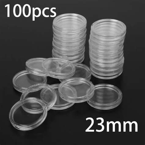 100 Pcs Coin Capsules Plastic Coin Holder For Coin Collection