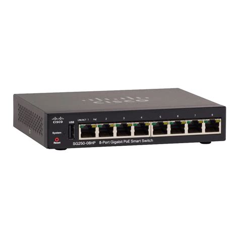 SWITCH สวตซ CISCO SG250 08HP 8 PORTS GIGABIT POE SMART SWITCH