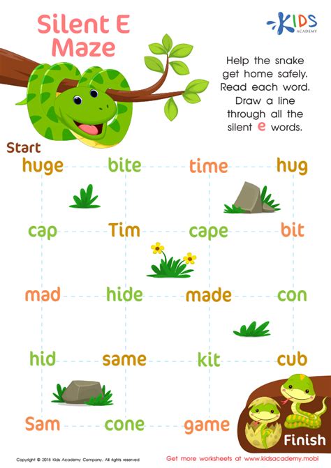 Long I Words With Silent E Worksheets