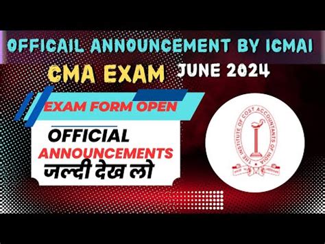 Breaking News Cma June Exam Form Opened By Icmai Cma