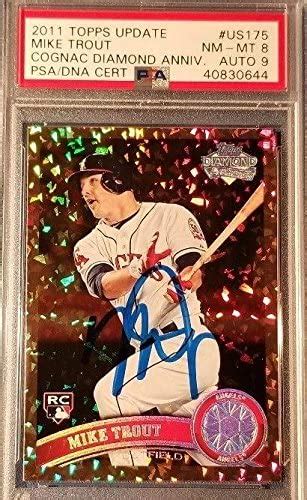 Mike Trout Topps Update Cognac Diamond Anniversary Signed Rc Nm