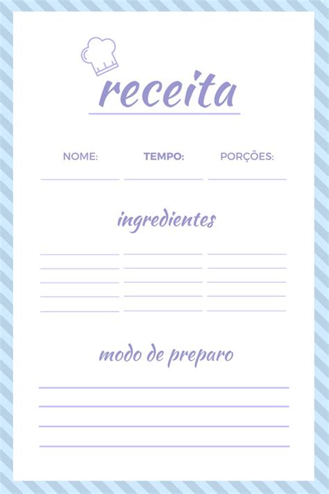 Modelos De Fichas De Receitas Para Personalizar Canva