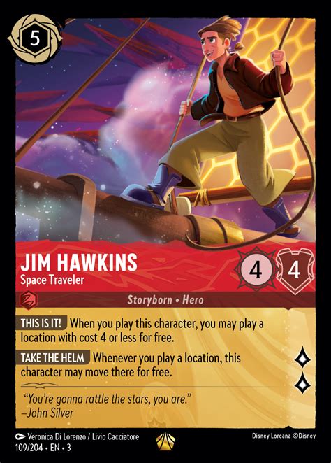 Into The Inklands Card Reveal Jim Hawkins Disney Lorcana