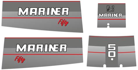 Mariner 50hp Fifty 1991 1996 Two Stroke Outboard Engine Decals Etsy