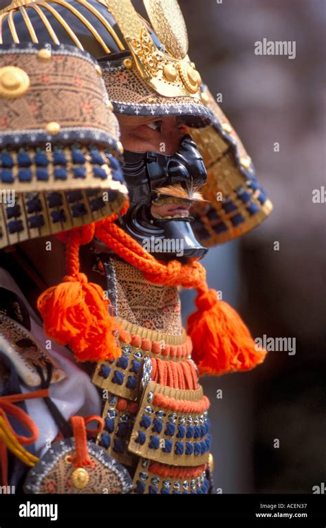 Man Dressed In Full Samurai Armor Participates In The Sannosai Festival