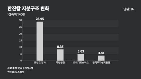 한진칼 시작일 뿐행동주의 지배구조 골골 기업 겨눈다 한국경제