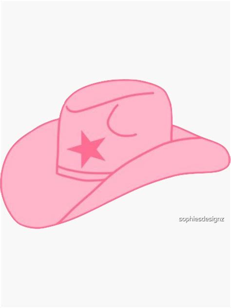 Pink Cowboy Hat Sticker For Sale By Sophiesdesignz Redbubble