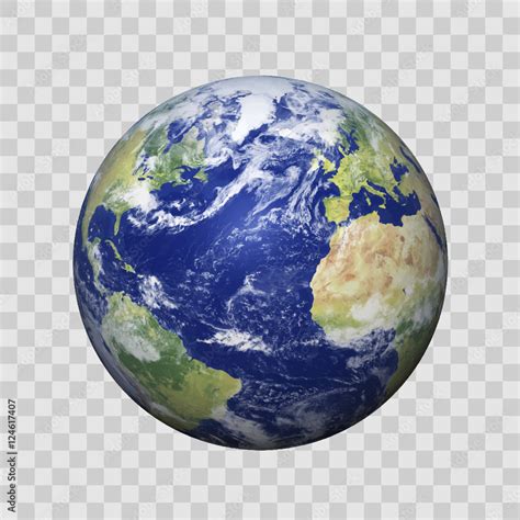 Realistic Earth With Shadow On Isolated Background Vector Eps10