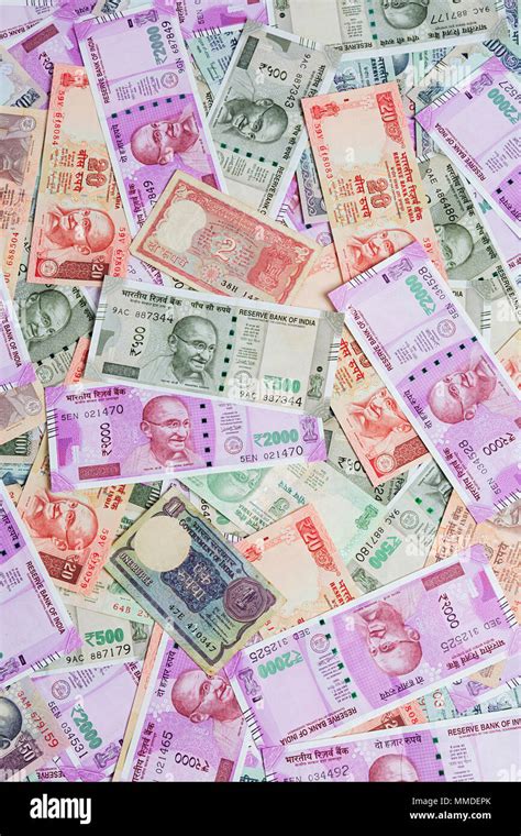 Abundance Cash Variations Indian Rupees Notes Money Concept Nobody