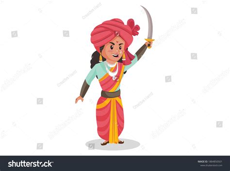 Rani Lakshmibai Holding Sword Hand Going Stock Vector Royalty Free