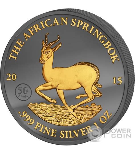 GOLDEN ENIGMA African Springbok Black Ruthenium 1 Oz Monnaie Argent