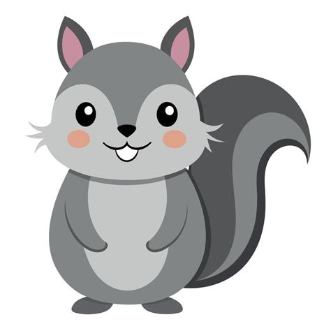 Eastern Gray Squirrel Smiles Kawaii 49033133 Vector Art At Vecteezy