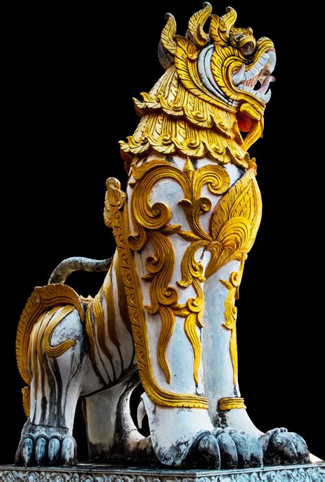 Free Images : isolated, monument, statue, chinese, asia, lion, thailand ...