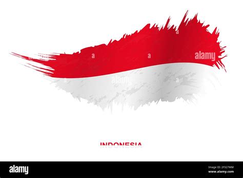 Flag Of Indonesia In Grunge Style With Waving Effect Vector Grunge