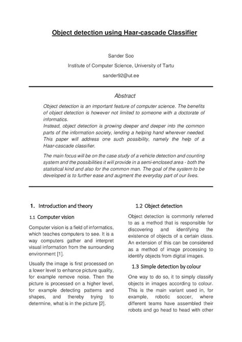 Pdf Object Detection Using Haar Cascade Classifier Utds Cs Ut Ee