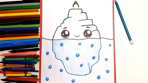 How To Draw A Iceberg Kawaii And Easy Youtube