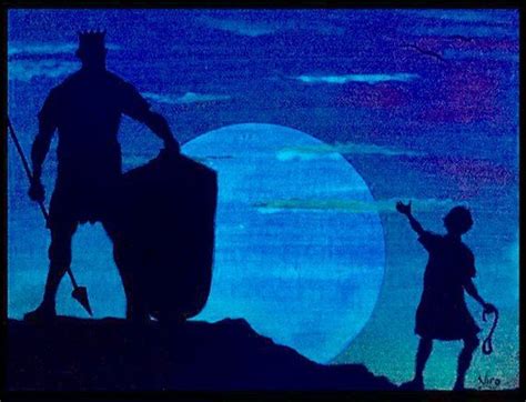 David and Goliath painting glow in the dark Bible story christian Art ...