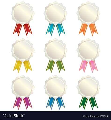 Rosettes With Ribbons Royalty Free Vector Image