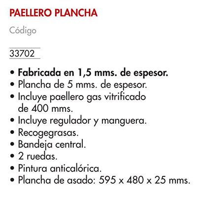 PAELLERO PLANCHA CON RUEDAS FLORES CORTÉS 33702