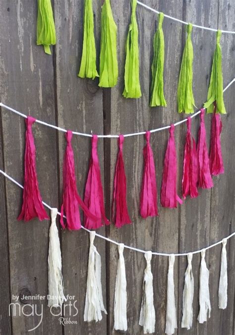 Make Tassel Garland With Ribbon Ribbon Projects Ribbon Crafts Flower