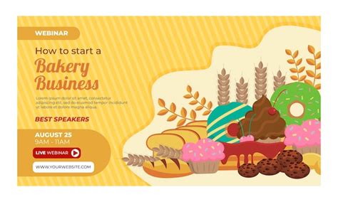 Free Vector Flat Design Bakery Shop Facebook Cover Template