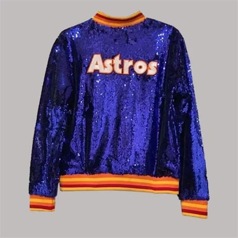 Astros Sequin Jacket Womens Astros Sequin Blue Jacket