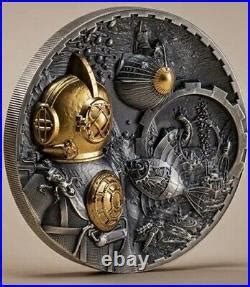 Cook Islands Steampunk Nautilus Gilded Antique Finish Oz