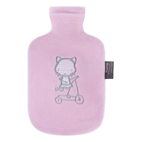 Fashy Hot Water Bottle With Fleece Cover With Embroidery Rose For L Water Bottle Walmart